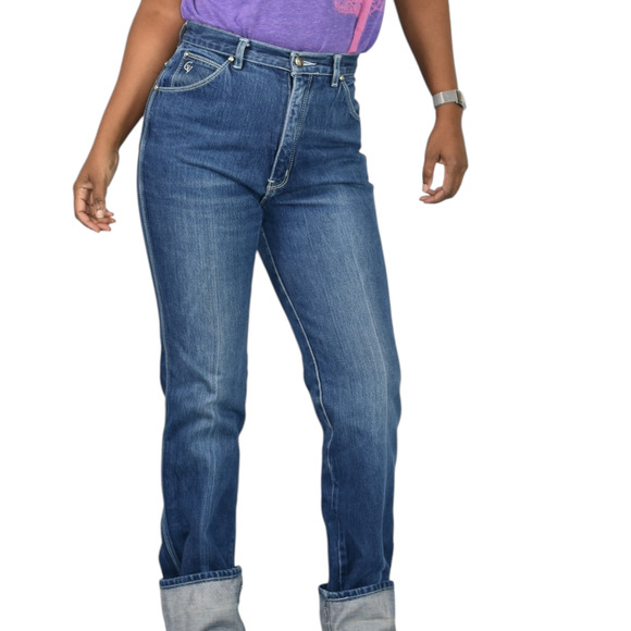 Vintage Gloria Vanderbilt Jean High Waist Straight Blue 80s Murjani Signature 27 - Picture 13 of 16